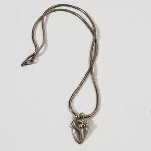 Vintage George Schuler Family Pendant With Sterling Silver Snake Chain Necklace